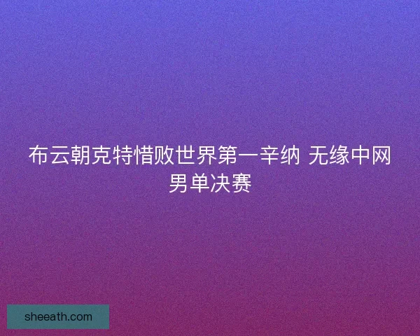 布云朝克特惜败世界第一辛纳 无缘中网男单决赛